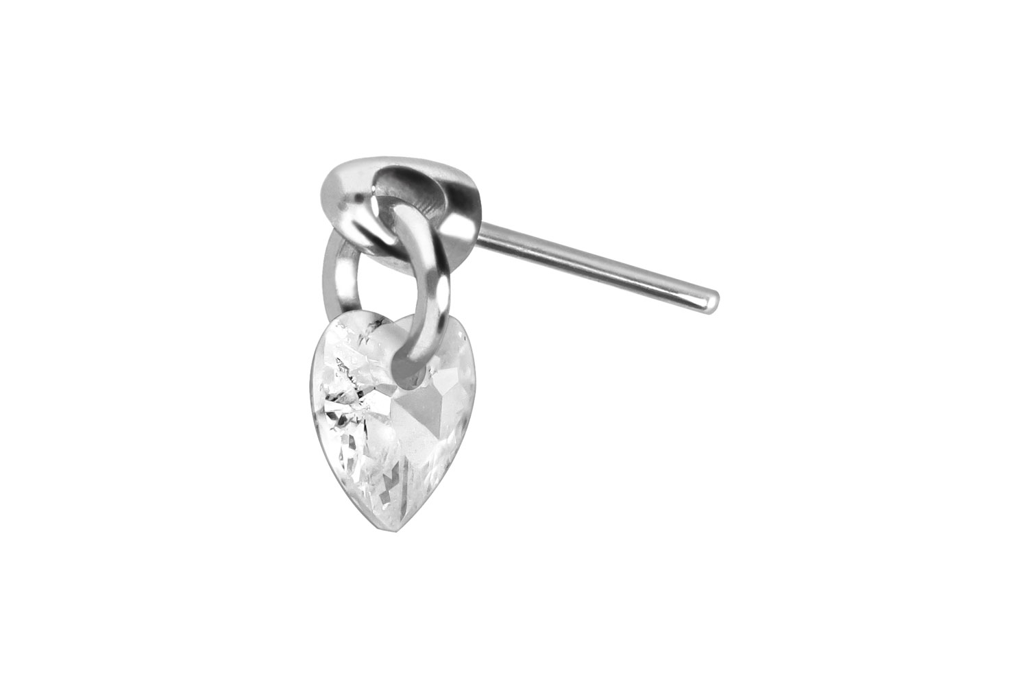 Titan Aufsatz mit Push Pin KRISTALLHERZ von Piercingline